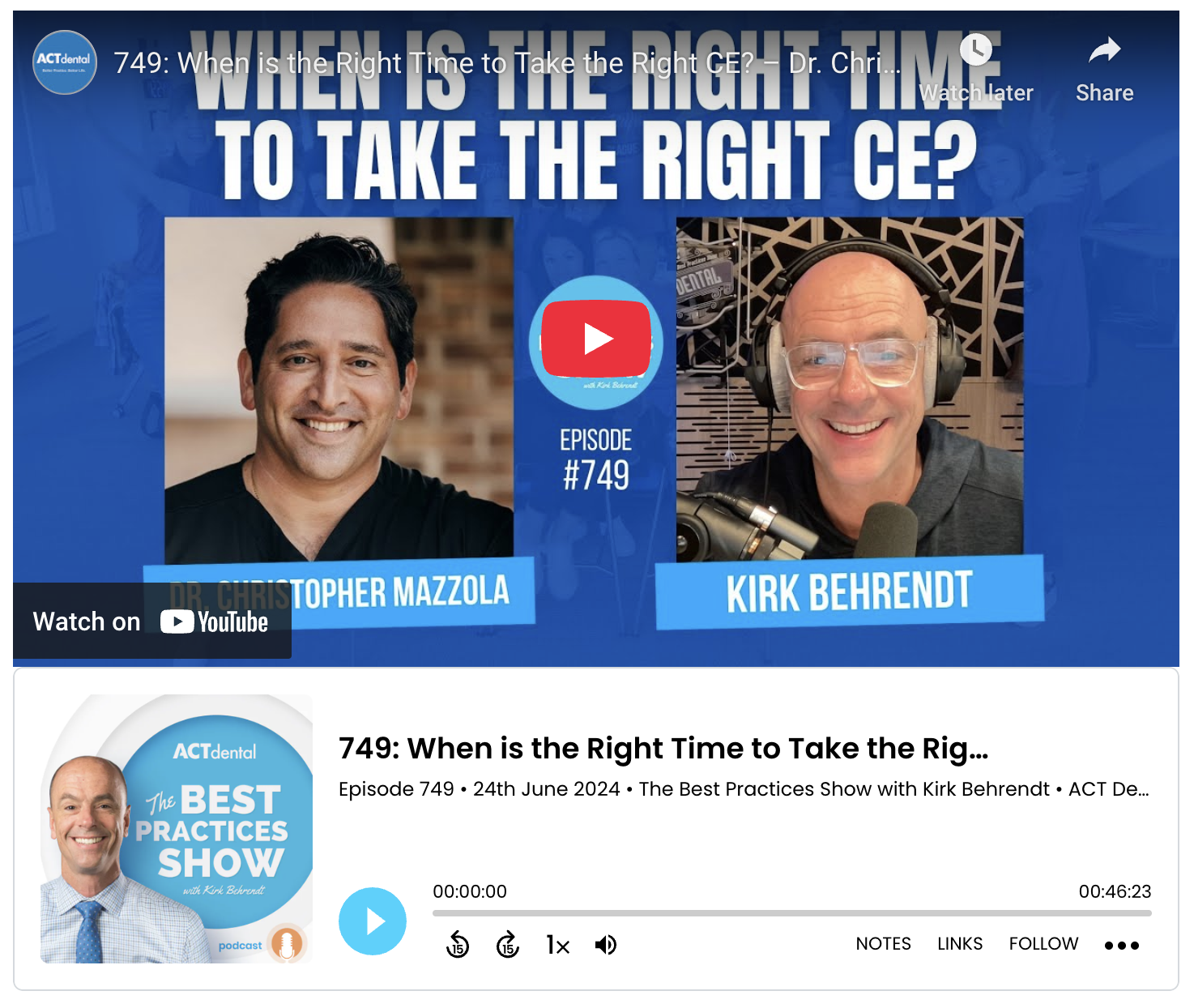 When is the right time to take the right CE